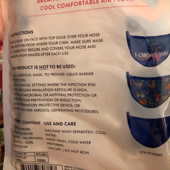 5/$13 Love Bug kids face masks New! 3 pack cool flow - Picture 14 of 16
